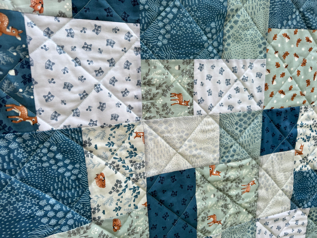 Navy Forest Baby Quilt