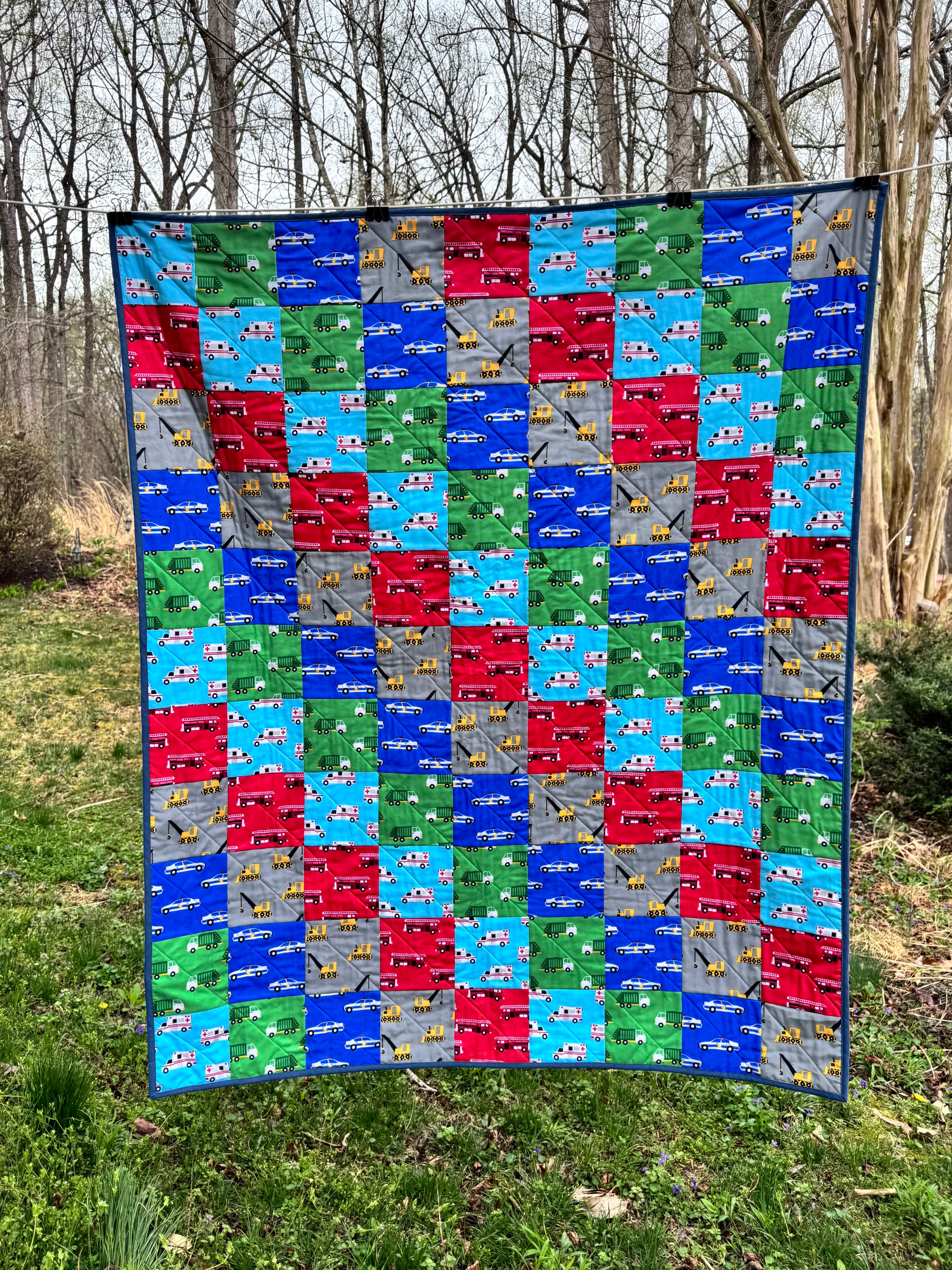 "Working Vehicles" Kids Quilt