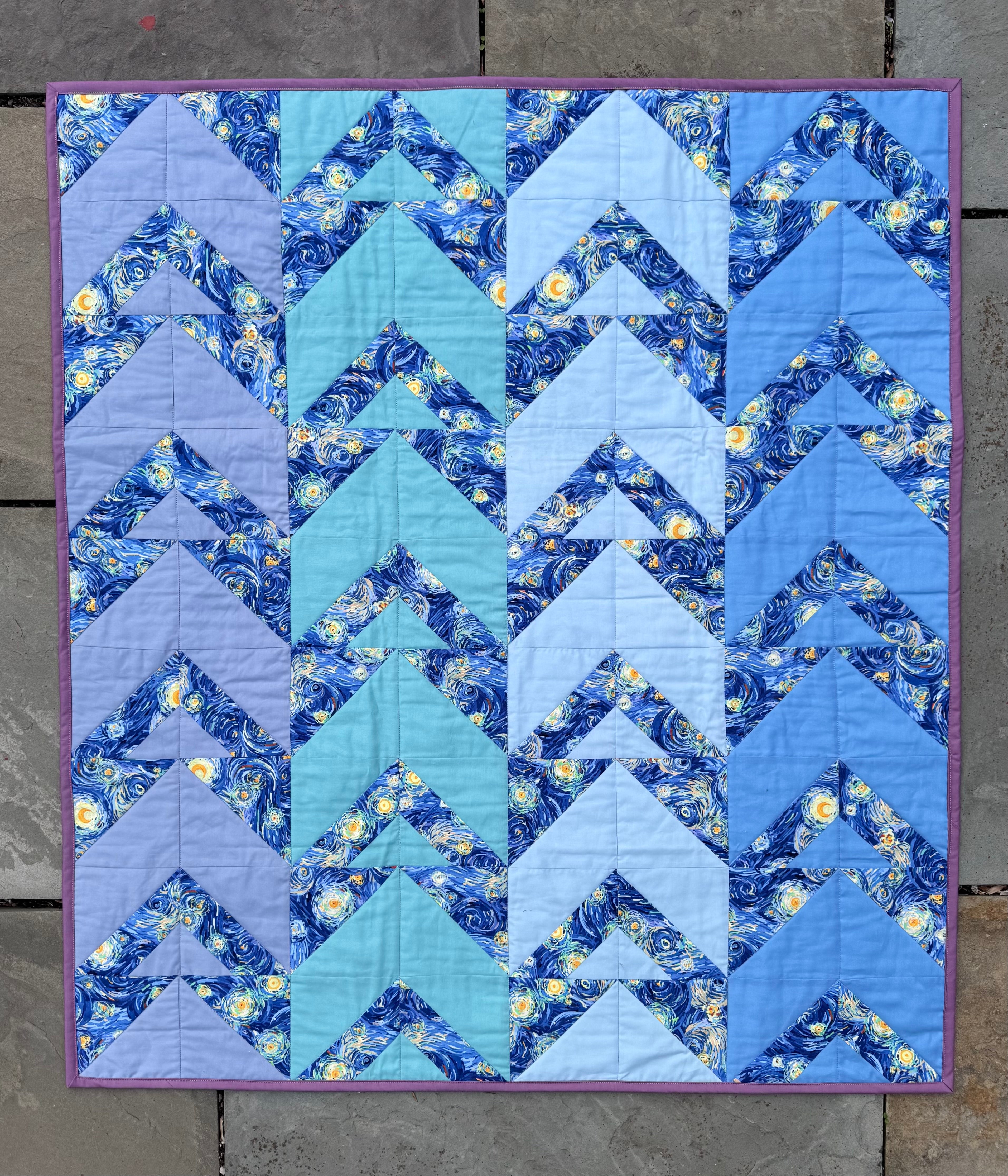 "Starry Chevron" Mini Quilt