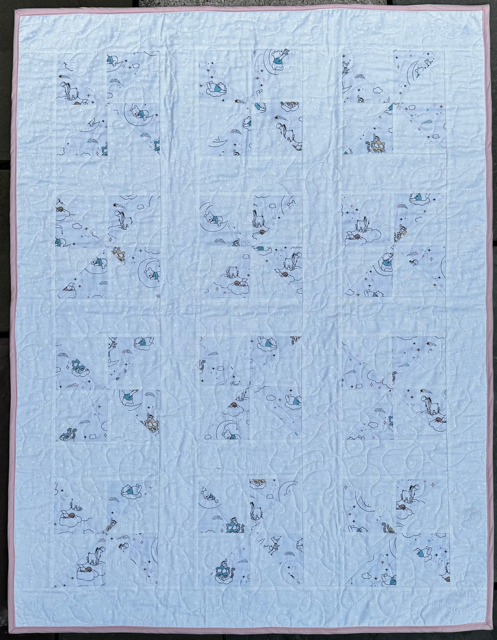 Winnie the Pooh “Sleepy-time Pinwheel” Baby Quilt