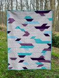 Purple Geometric Confetti Throw Quilt