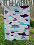 Purple Geometric Confetti Throw Quilt