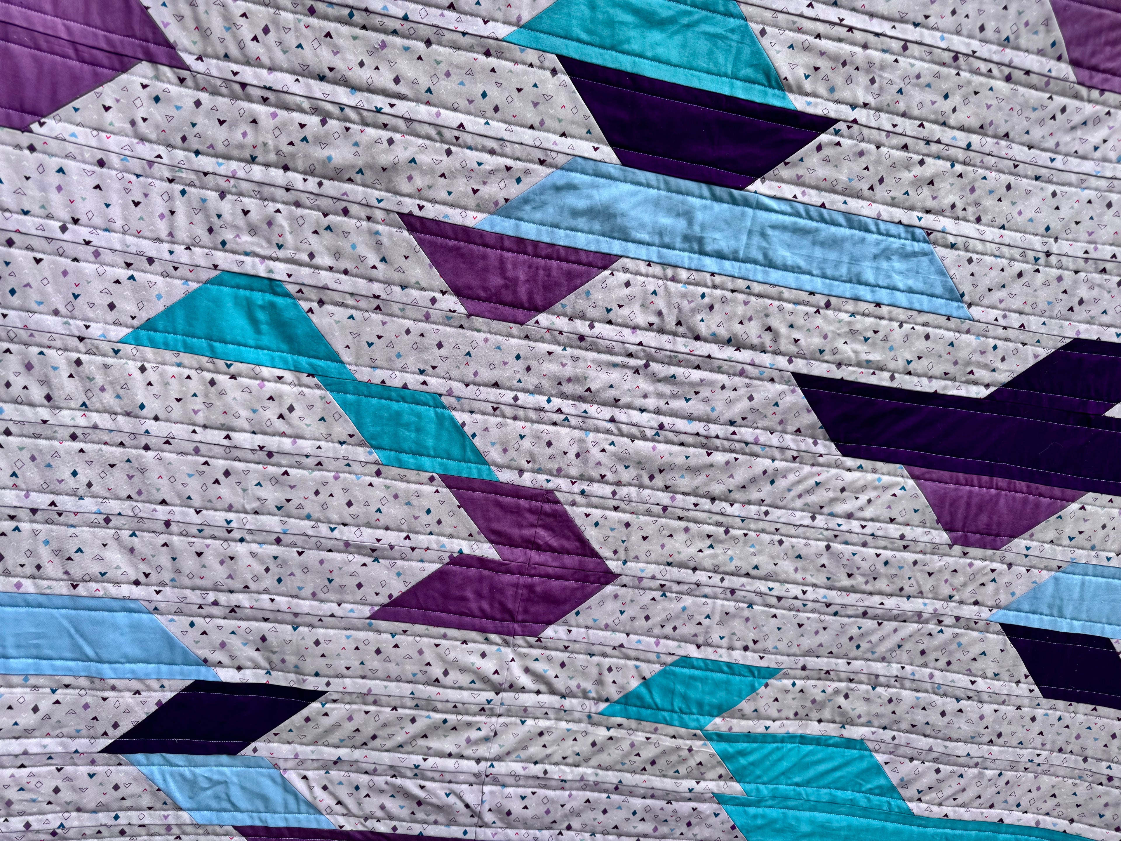 Purple Geometric Confetti Throw Quilt