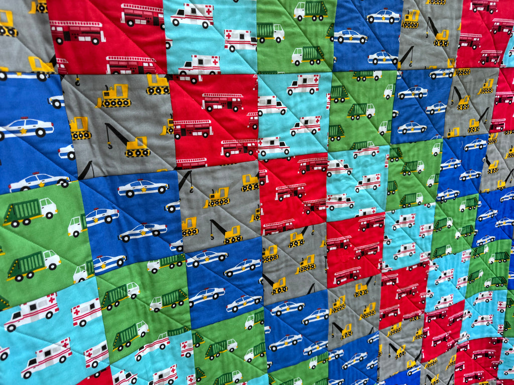"Working Vehicles" Kids Quilt