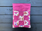 Pink Flutter Folk Quilted Patchwork Book or Tech Sleeve