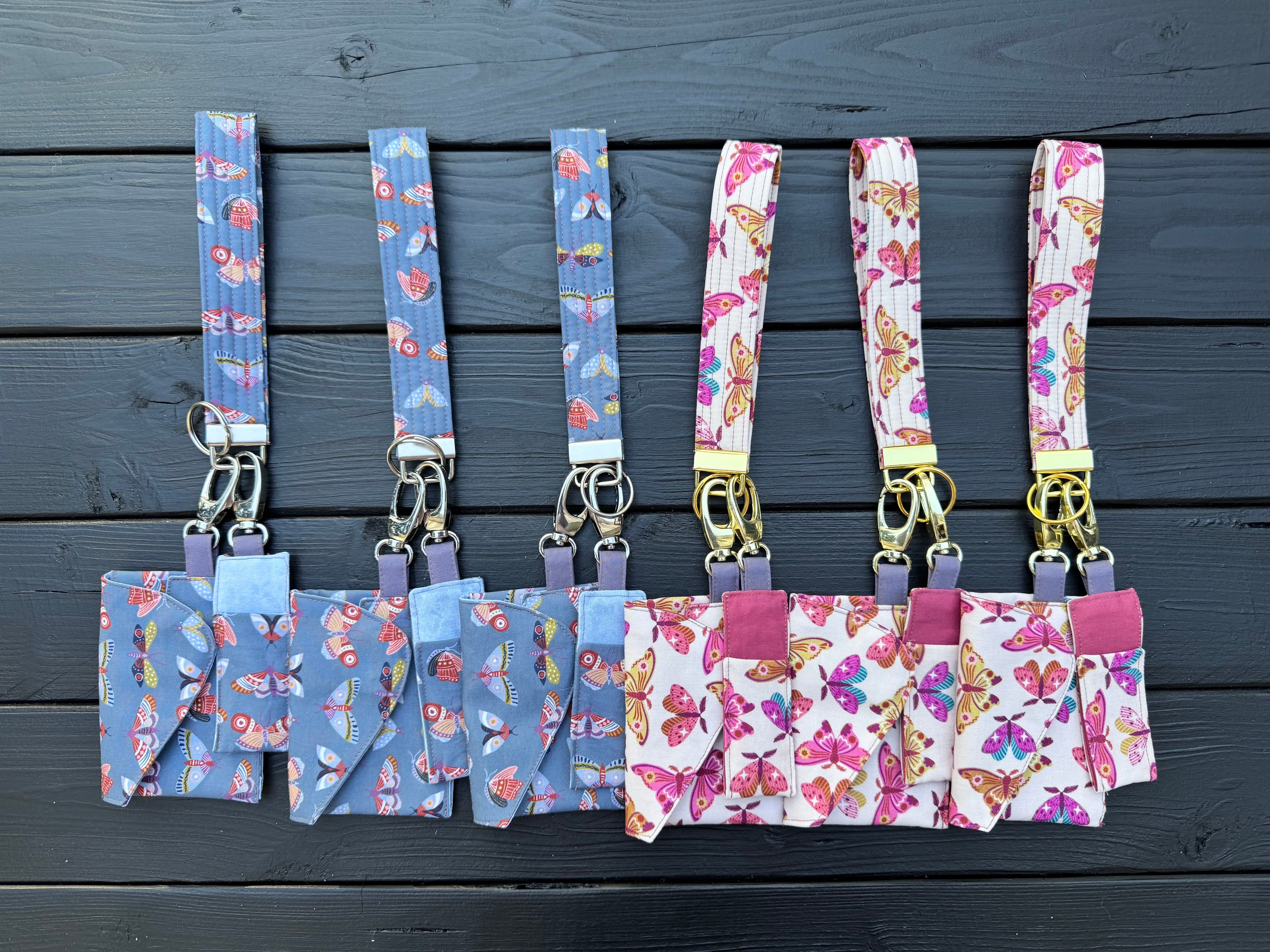 Pink Flutter Folk Wristlet Wallet Set