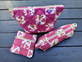 Pink Flutter Folk Quilted Patchwork Zipper Pouch