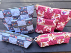 Pink Flutter Folk Quilted Patchwork Zipper Pouch