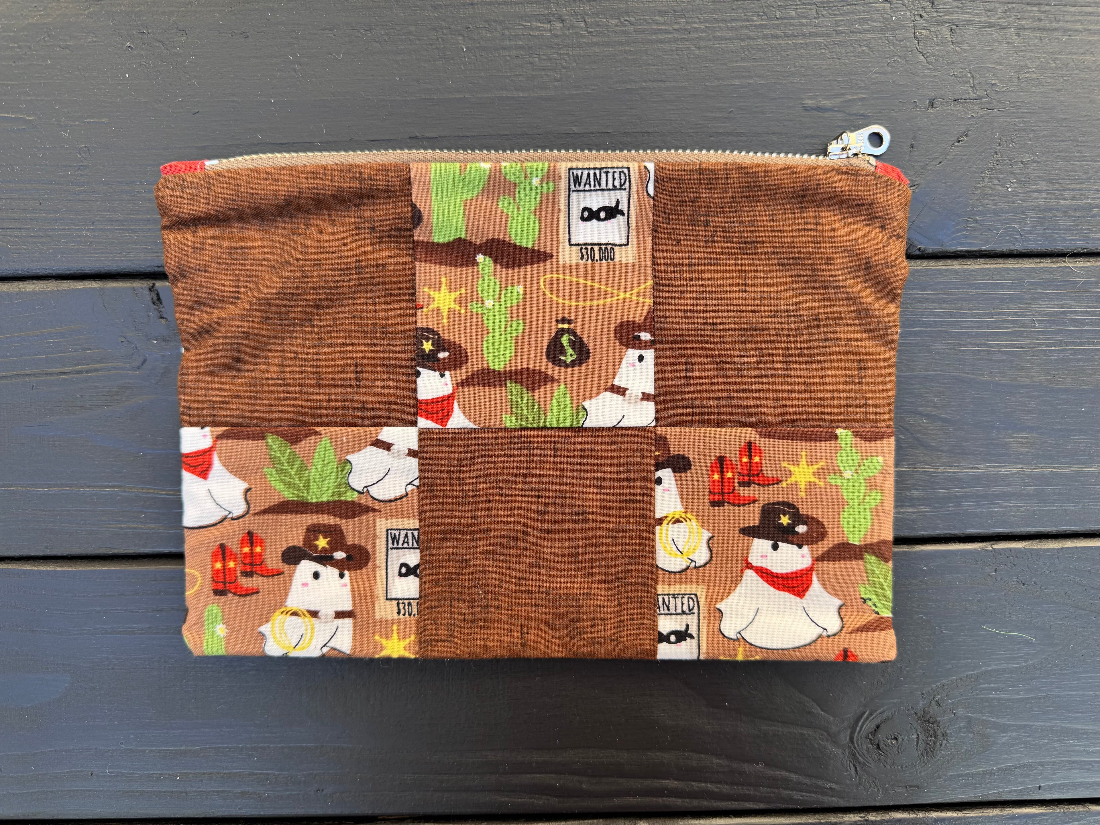 "Boo’s & Boo-ts" 6x9 Patchwork Zipper Pouch