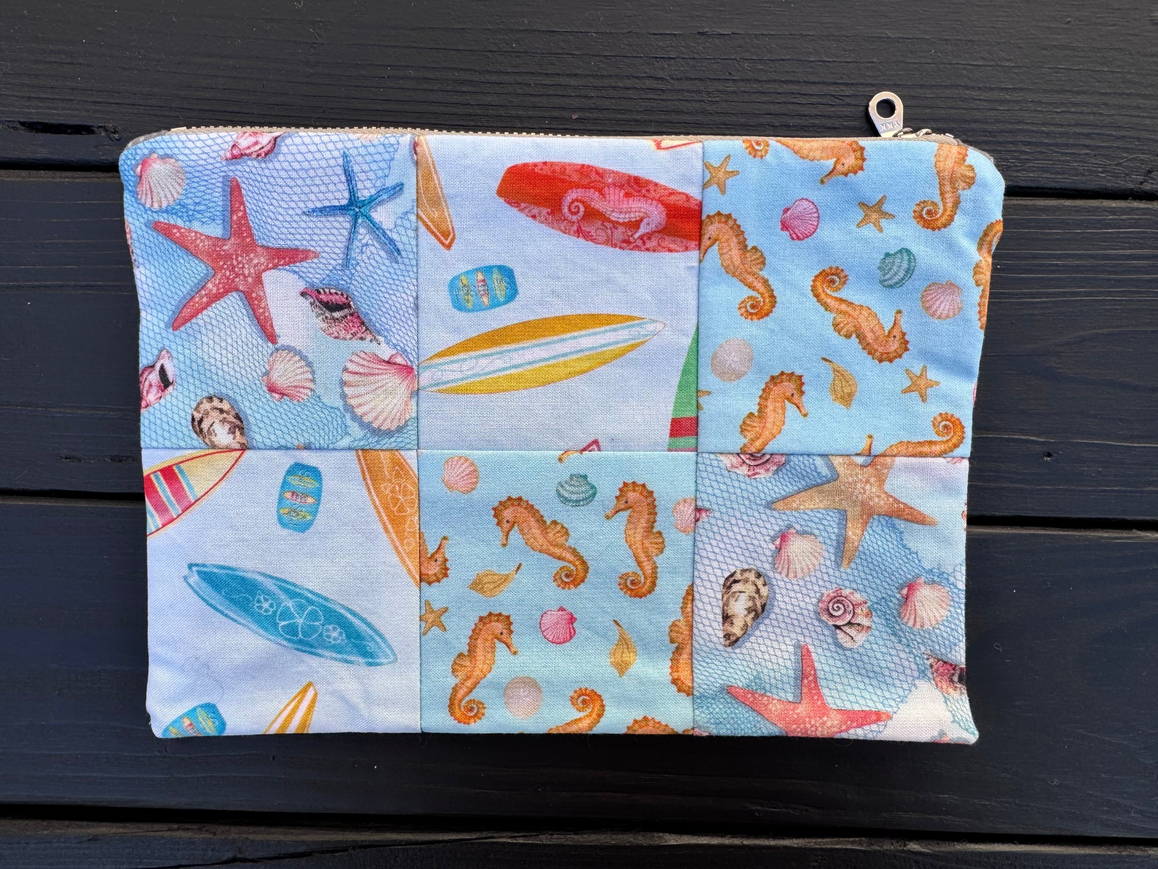 "Salty Breeze" 6x9 Patchwork Zipper Pouch