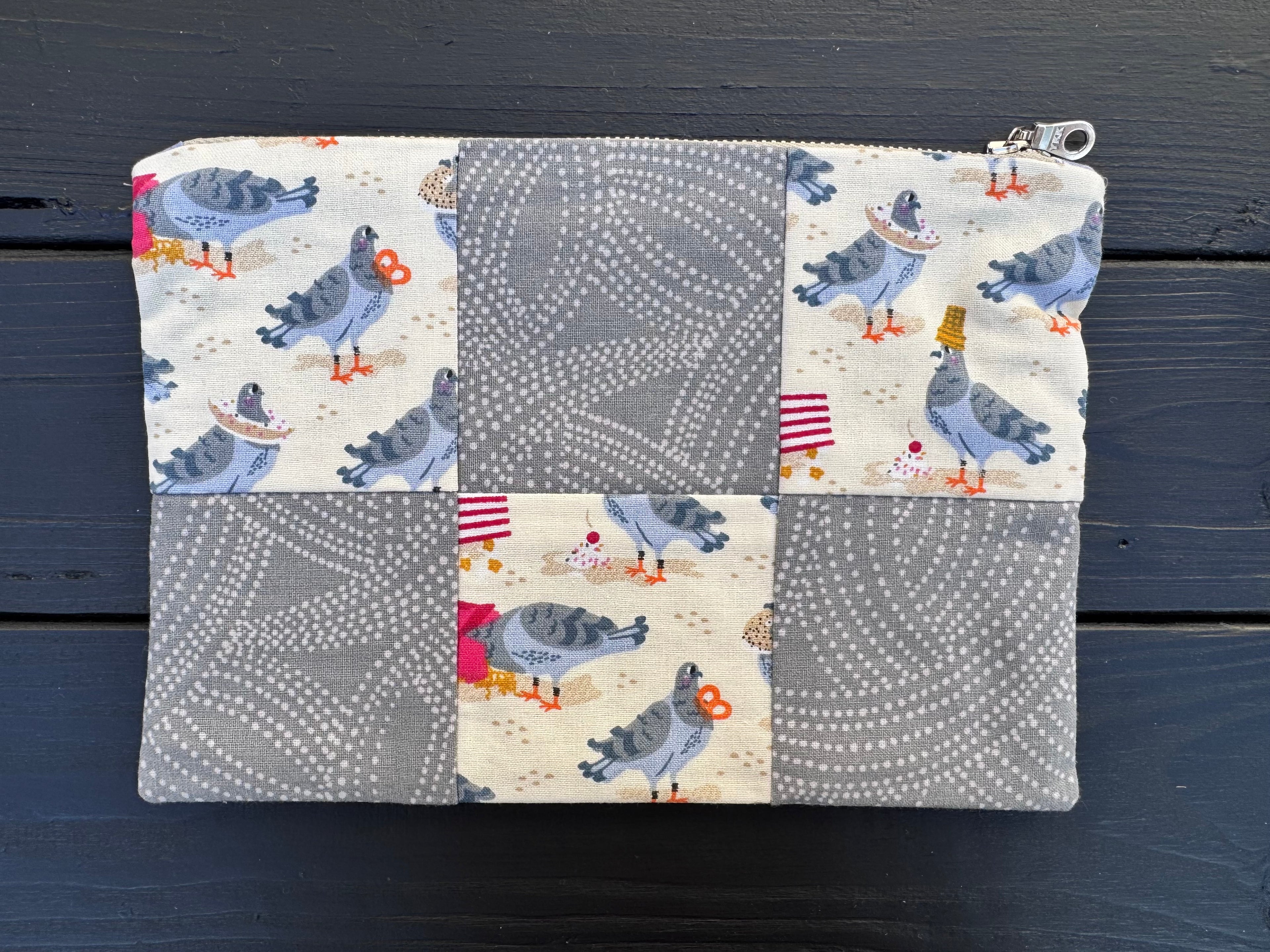 "City Chicken" 6x9 Patchwork Zipper Pouch